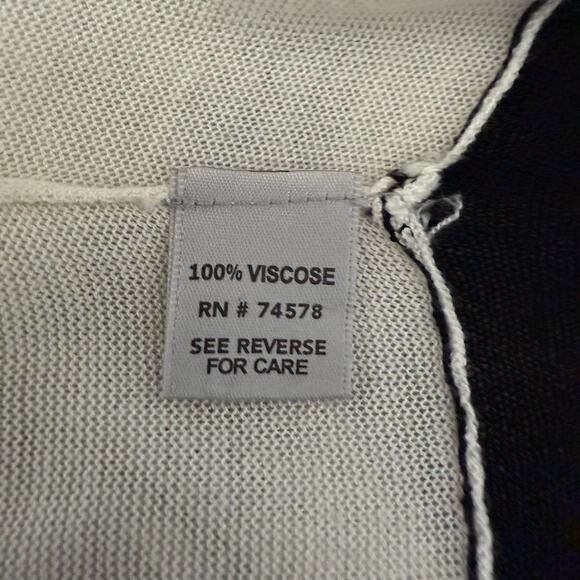 Y2K Cache Black White Colorblock Open Front Asymmetrical Cardigan Sweater M - Picture 5 of 6